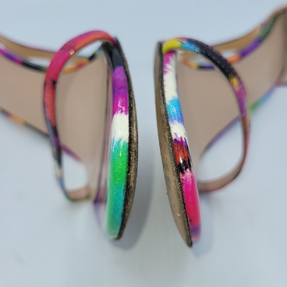 Stuart Weitzman Strappy Multi Color High Heels Size 8.5 M - Picture 8 of 14